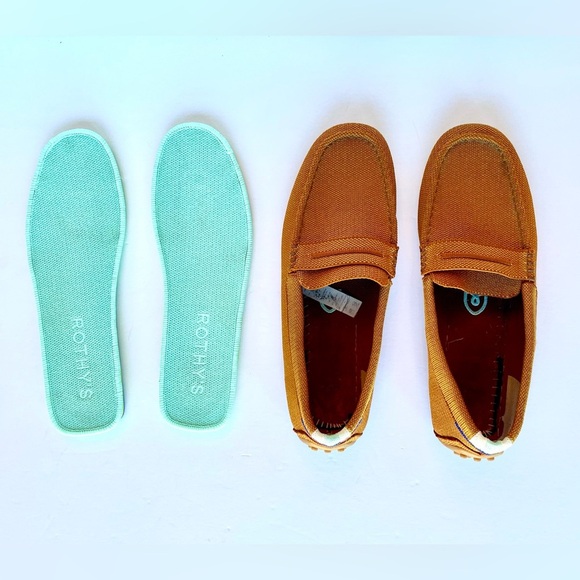 Rothy’s The Driver Loafer Cognac Brown Slip-On Flats 9.5 Excellent - Picture 11 of 12